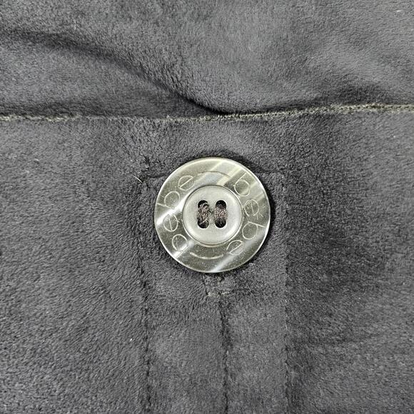 Bebe Y2K Black Faux Suede Jacket Grunge Chic Raw Seams Plush Lining Size S - Picture 9 of 9